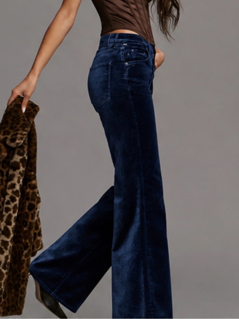 Citizens of Humanity Paloma Velvet Baggy Wide Leg Jeans Size Navy Luxe Y2K - 25